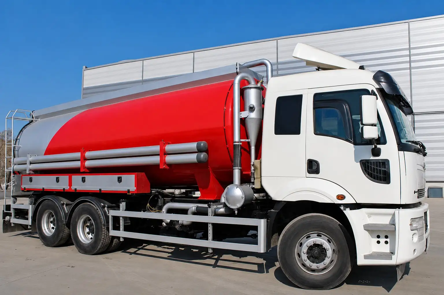 Endüstriyel atık çekiminde kullandığımız tanker aracı
